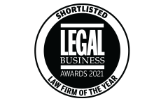 Legal Business Law Firm of the Year Shortlisted 2021 Award logo